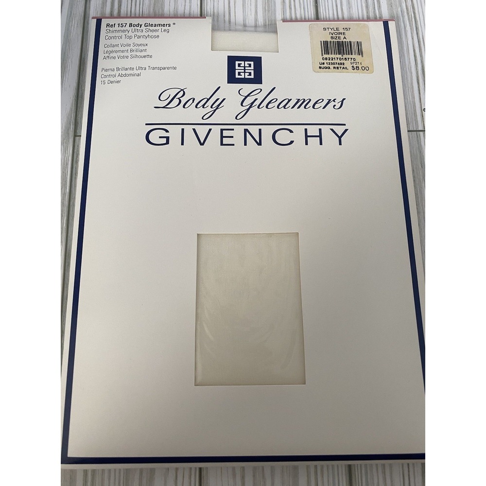 Givenchy Body Gleamers Hoisery NIP SZ‎ A Ivorie 15 Denier Vintage Deadstock
